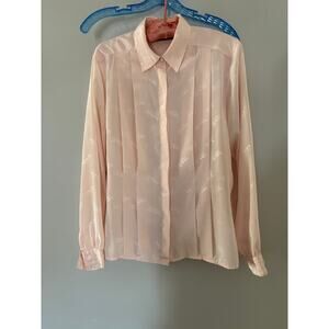 Vintage Worthington Baby Pink Dress Shirt Button Down best fits medium
